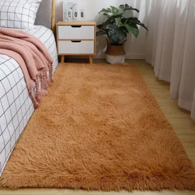 Camel Rectangle Shaggy Carpet
