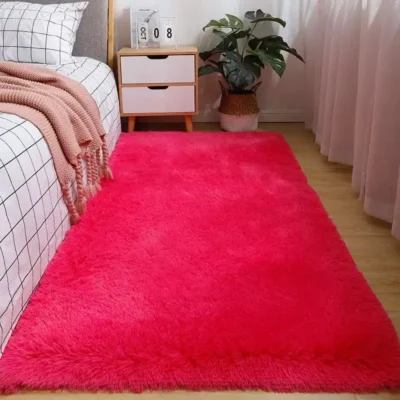 Dark Pink Shaggy Carpet