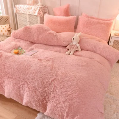 Light Pink Shaaggy Bedset