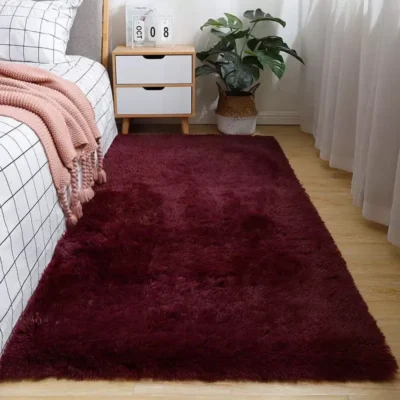 Maroon Rectangle Shaggy Carpet