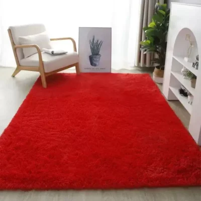 Red Rectangle Shaggy Carpet