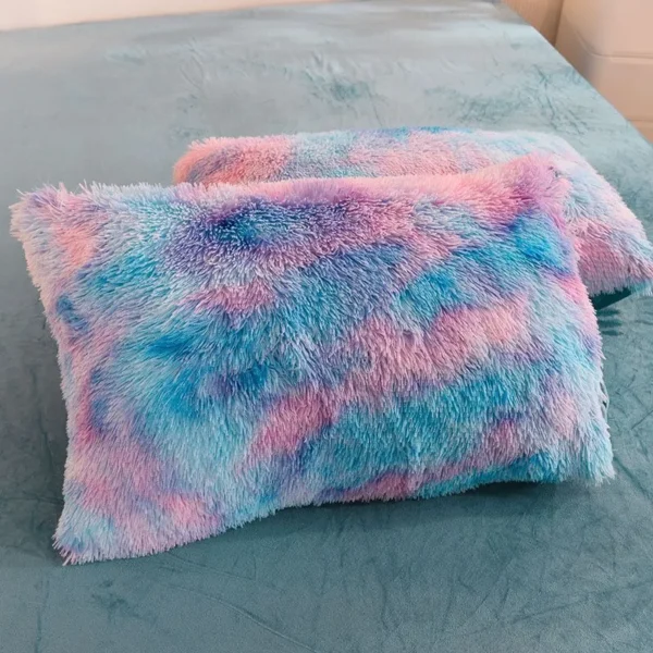 Blue Multi Shaggy Bedset - Image 4