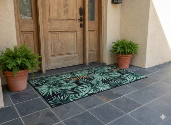 Green Leaves on Black Base Single Piece (Runners available in 4 Sizes) - Image 4