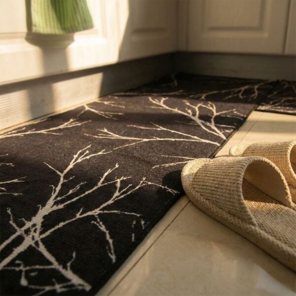 Black and White Anti Slip 2 Piece Runner & Mat (LARGE) - Image 3
