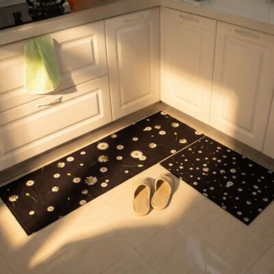Daisies Floral Diamond Velvet 2 Piece Runner & Mat