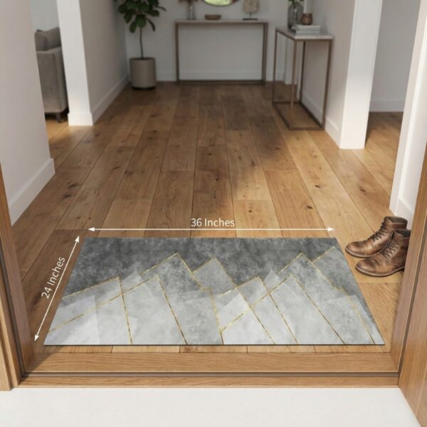 Double Tone Grey Anti Slip 2 Piece Runner & Mat - Image 4