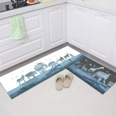 Animal Design Anti Slip 2 Piece Runner & Mat (Large)