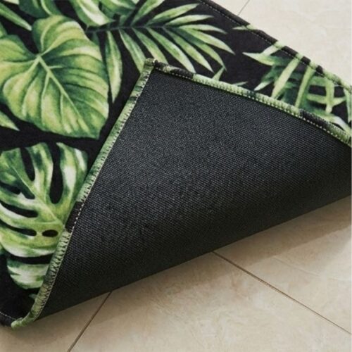 Green Leaves on Black Base  2 Piece  Runner & Mat photo review
