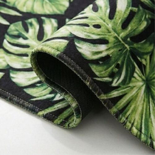 Green Leaves on Black Base  2 Piece  Runner & Mat photo review